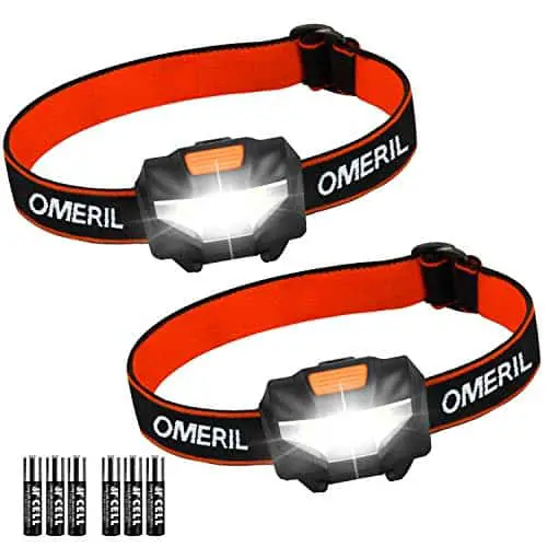 OMERIL LED Lightweight Head Torch, for Running Walking Camping Fishing, Car Repair
